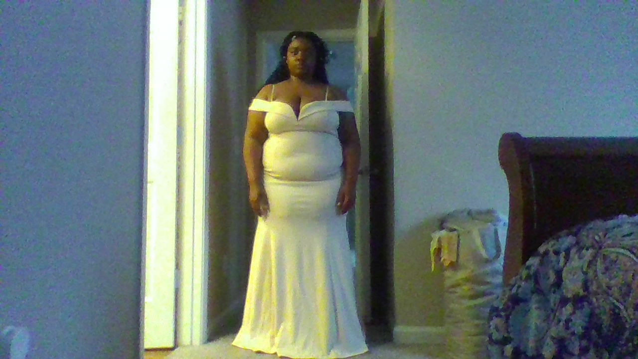 F.I.E.S.T.A. Fashion Plus Size 22 Wedding Off The Shoulder White Mermaid Dress on Queenly