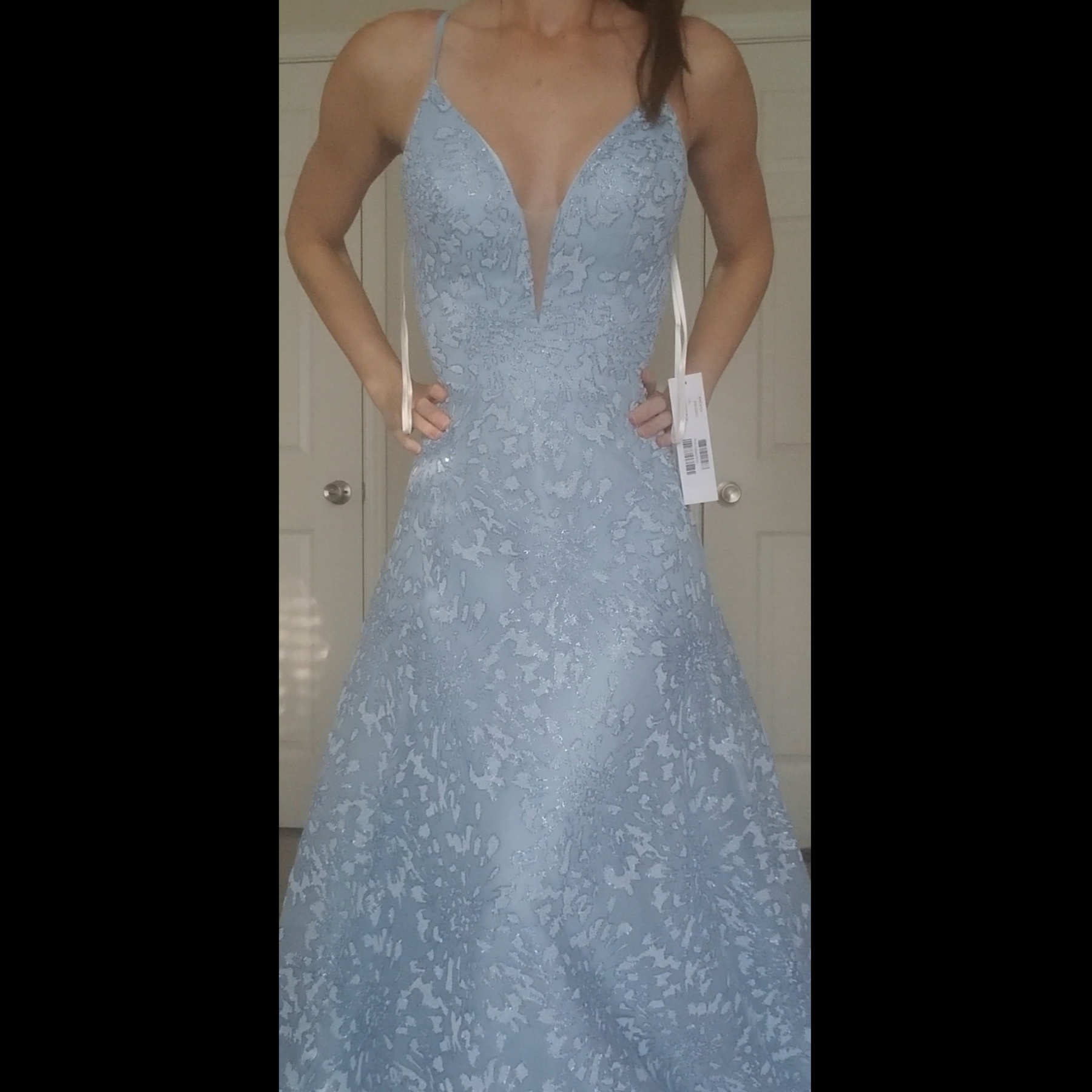 Jovani Size 4 Bridesmaid Light Blue A-line Dress on Queenly