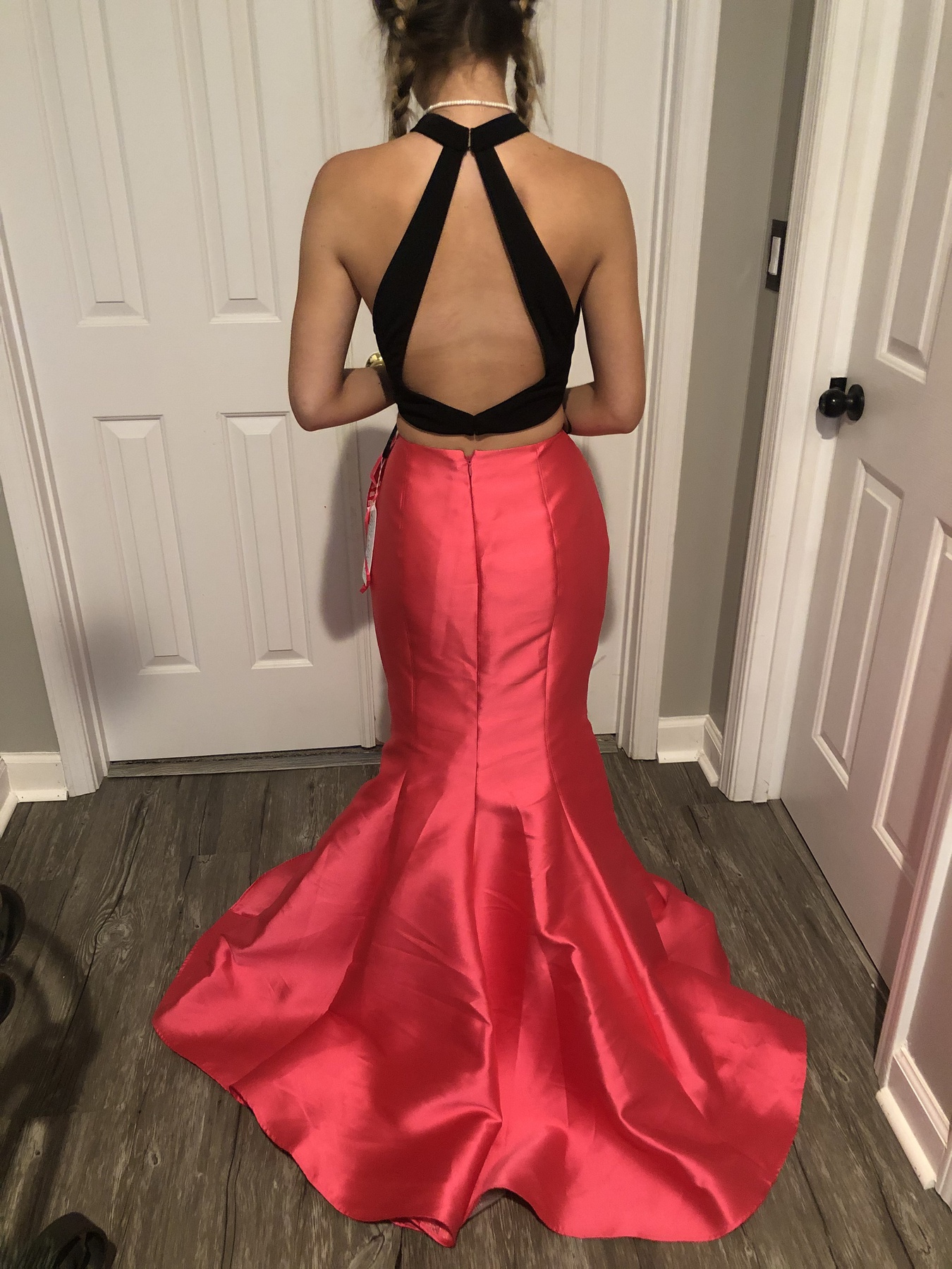 Size 8 Prom Halter Pink Mermaid Dress on Queenly