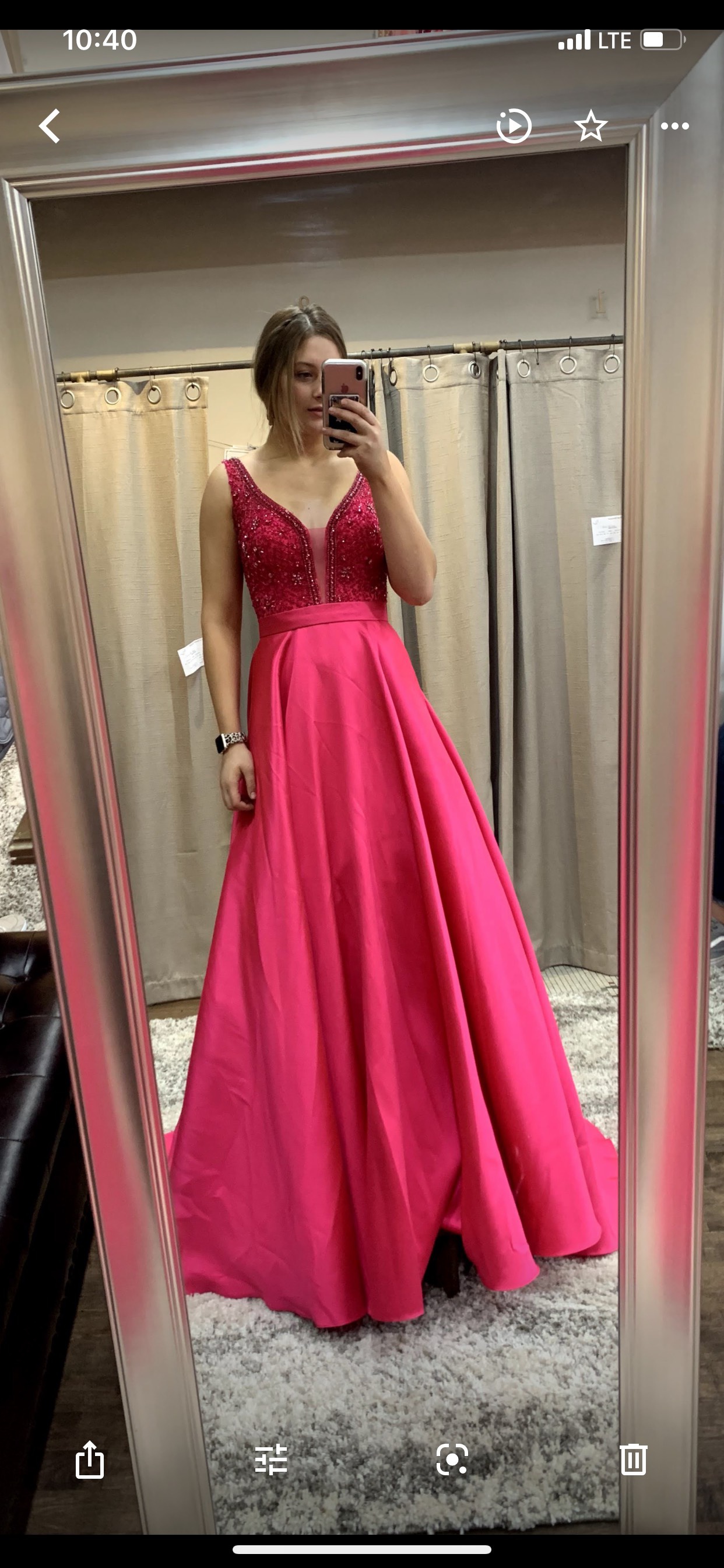 Jovani Size 6 Prom Hot Pink Ball Gown on Queenly