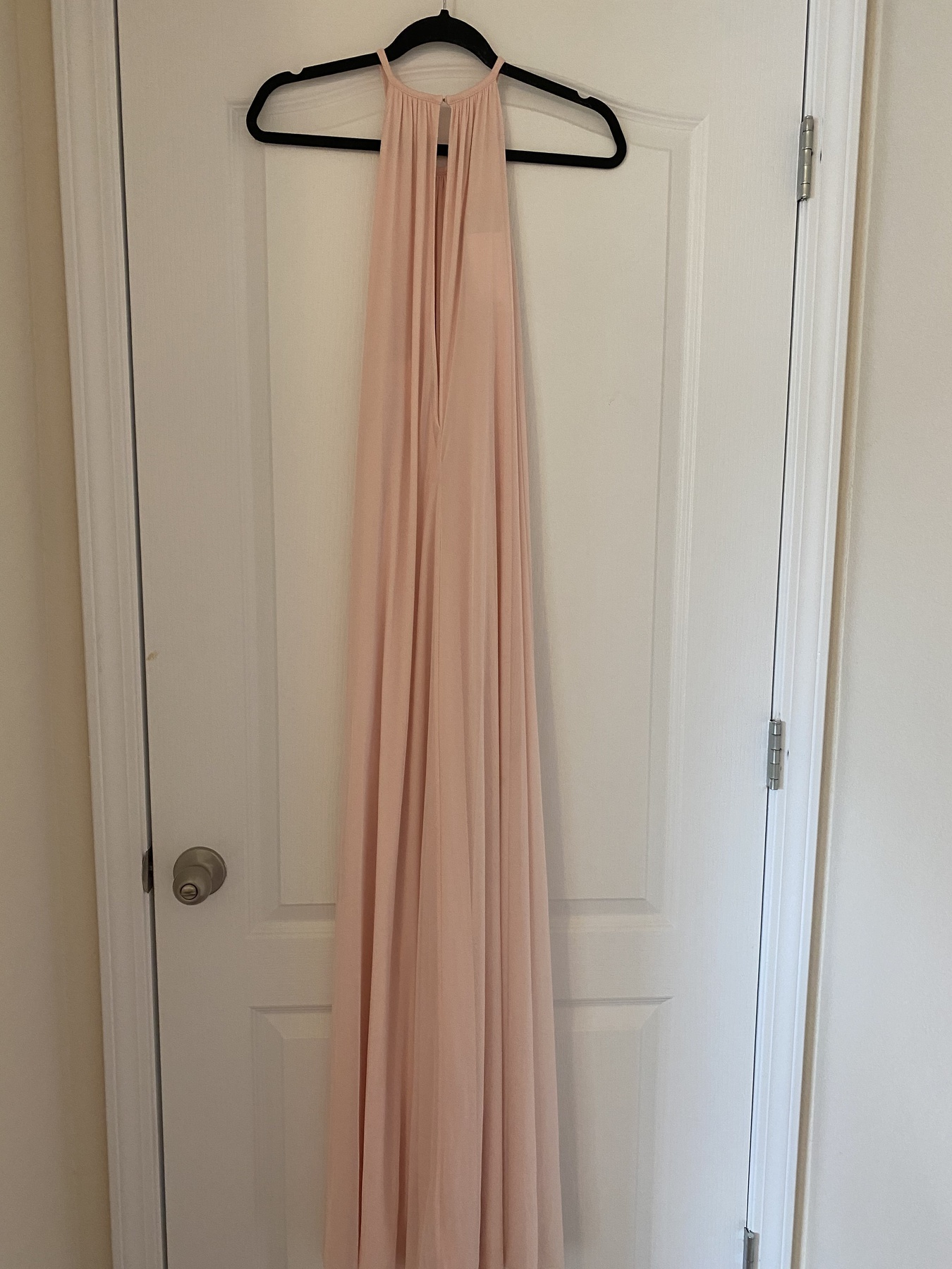 David's Bridal Size 8 Bridesmaid Light Pink Floor Length Maxi on Queenly