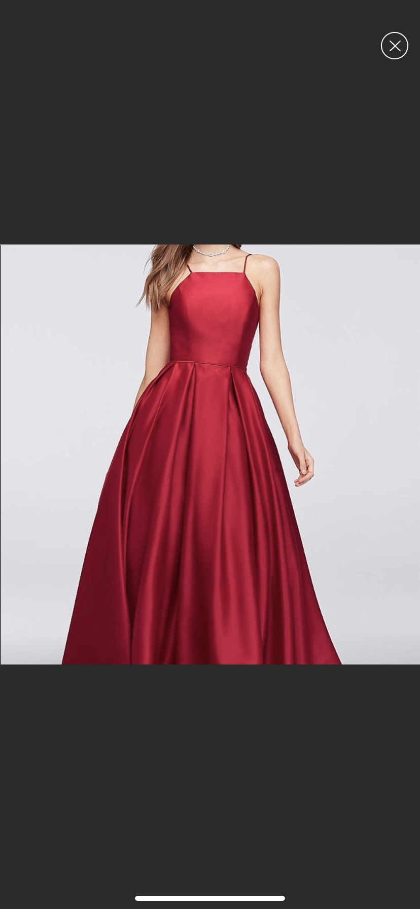 Betsy and Adam Size 12 Prom Satin Red Ball Gown on Queenly
