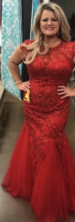 Sherri Hill Plus Size 18 Pageant Cap Sleeve Red Mermaid Dress on Queenly