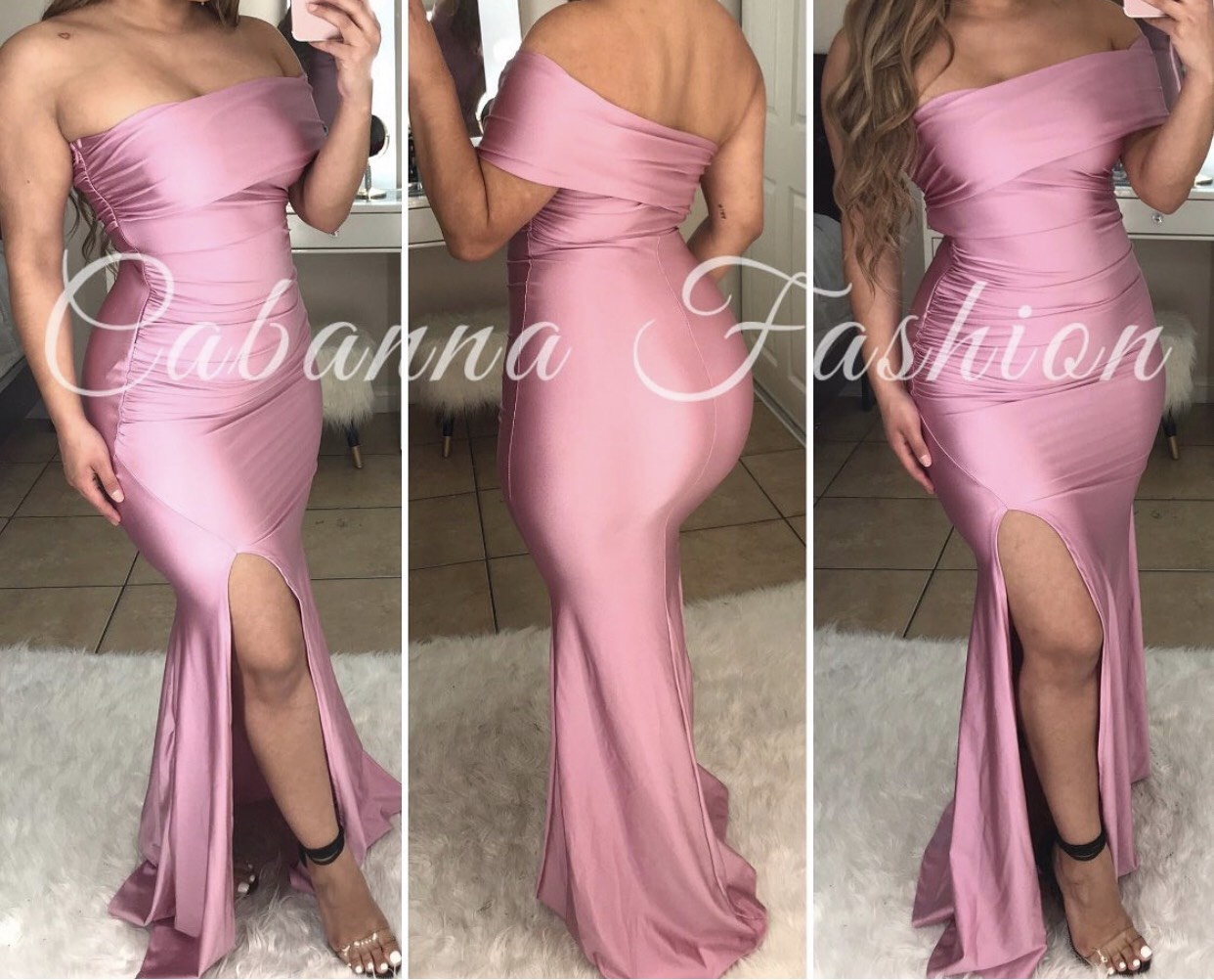 Size 4 Prom One Shoulder Satin Pink Mermaid Dress on Queenly