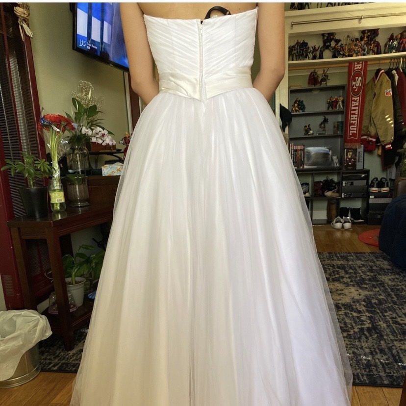 Oleg Cassini Size 4 Wedding White Ball Gown on Queenly