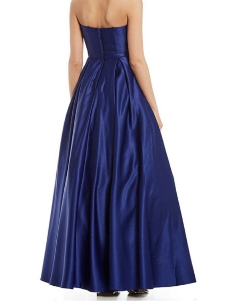 Blondie Nites Size 0 Prom Strapless Navy Blue Ball Gown on Queenly