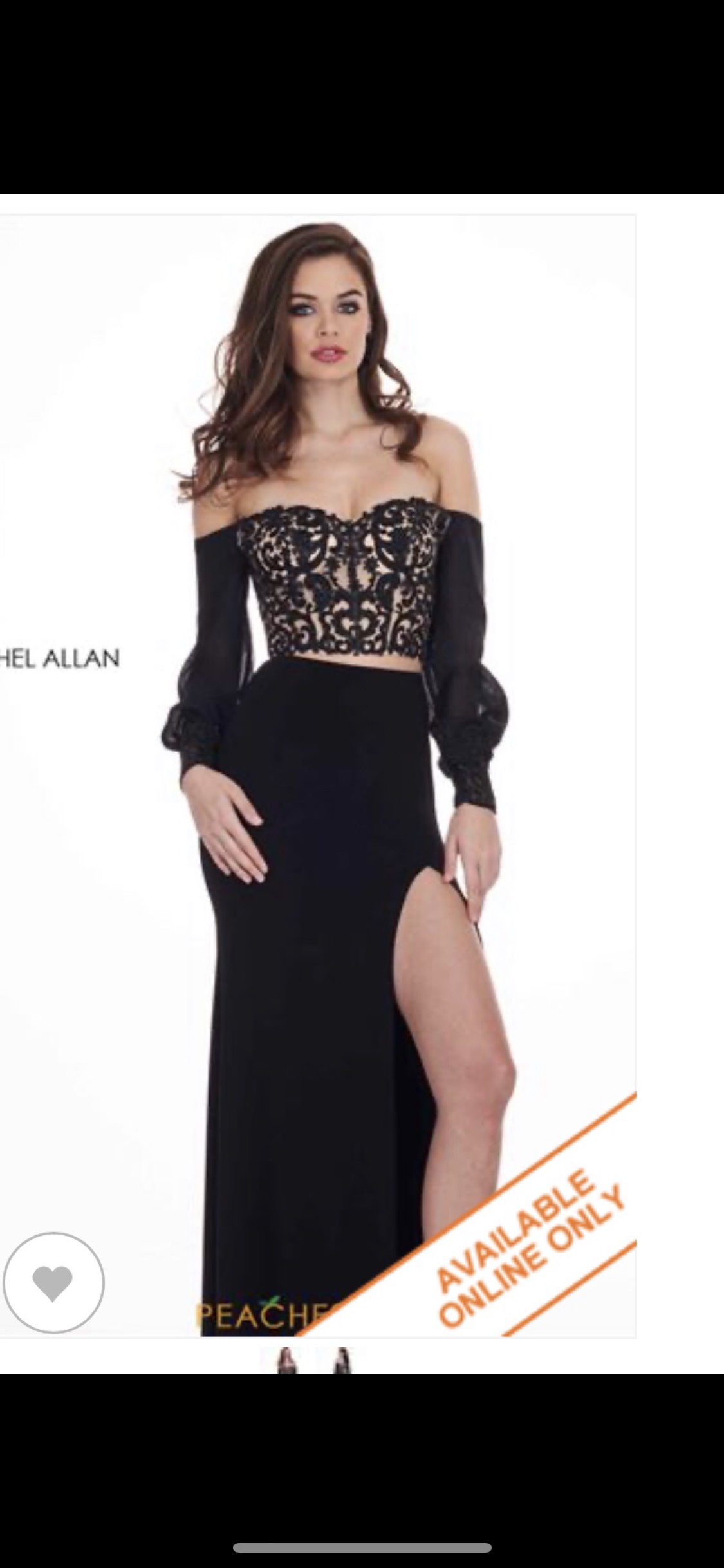 Rachel Allan Size 4 Prom Long Sleeve Lace Black Side Slit Dress on Queenly