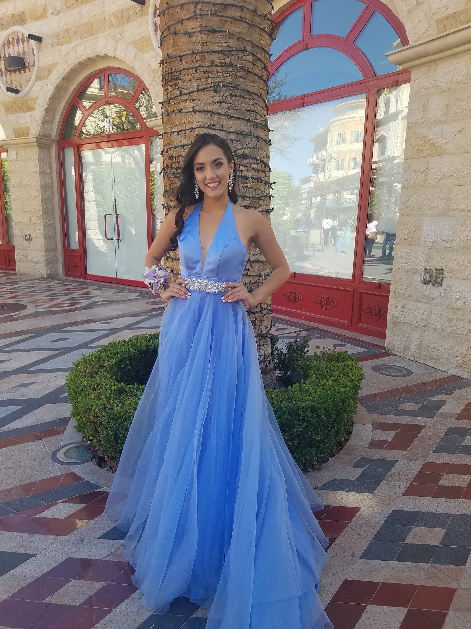 Size 0 Prom Light Blue A-line Dress on Queenly
