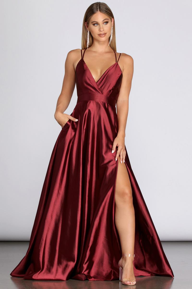 Windsor Size 2 Prom Satin Red Ball Gown on Queenly