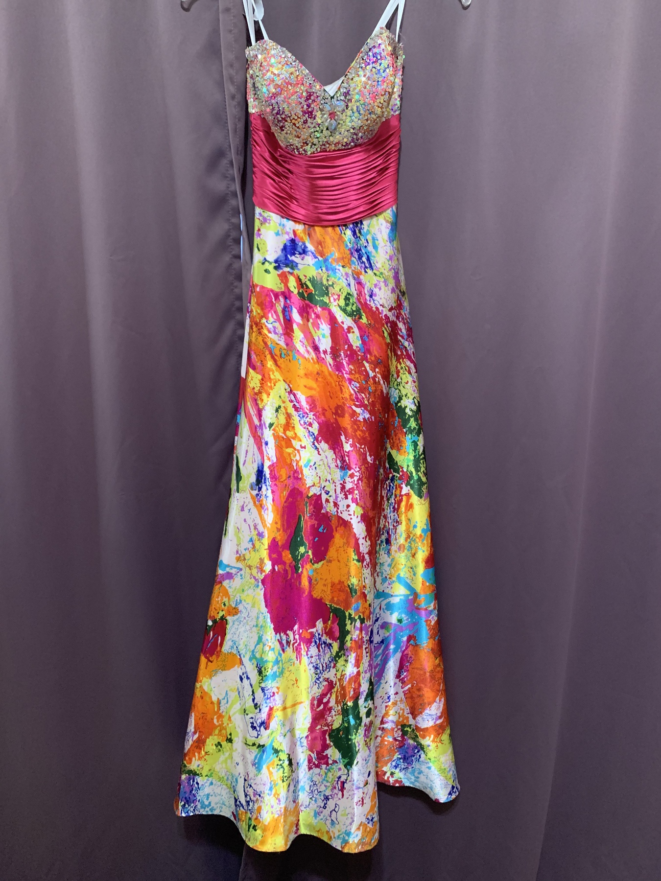 Jovani Multicolor Size 2 Pageant Jewelled Short Height A-line Dress on Queenly