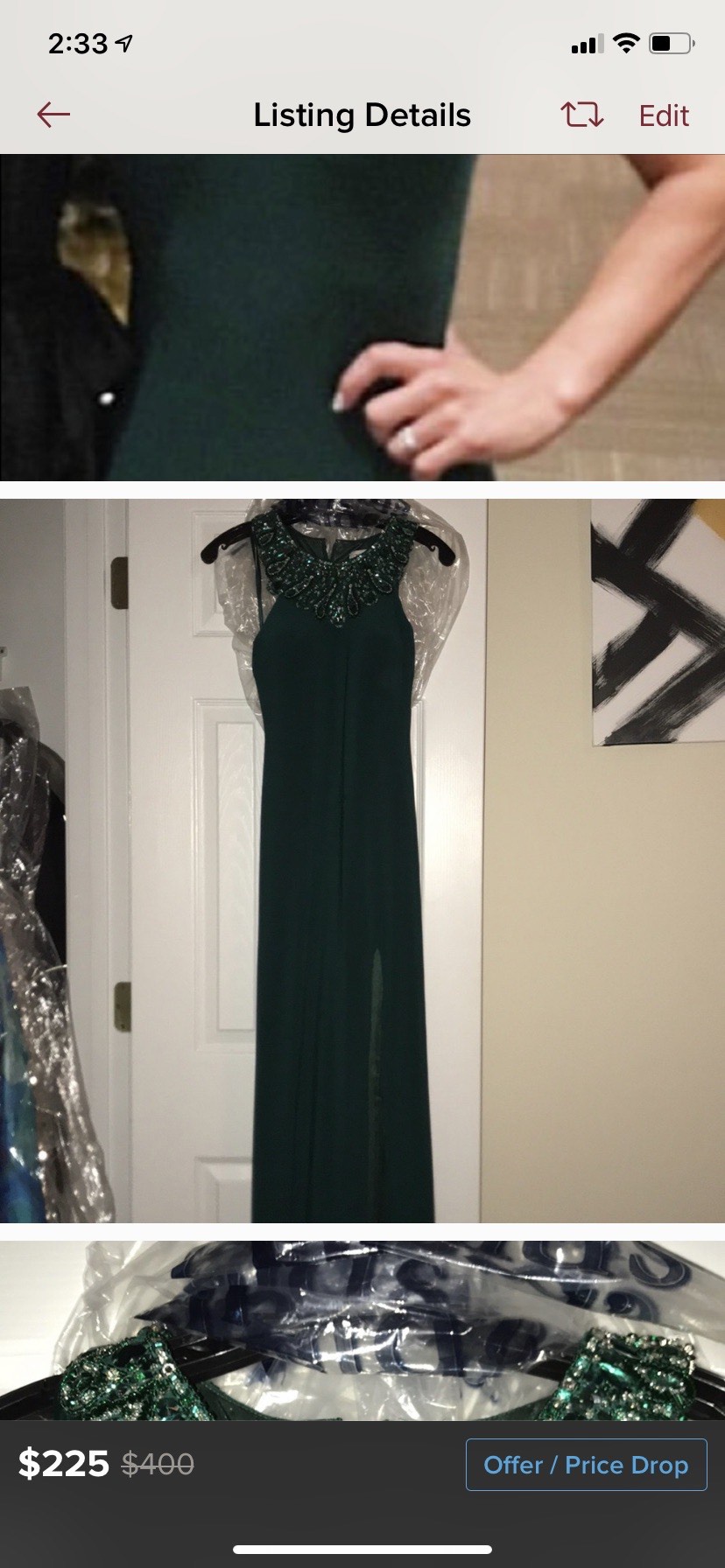 Size 0 Green Side Slit Dress on Queenly
