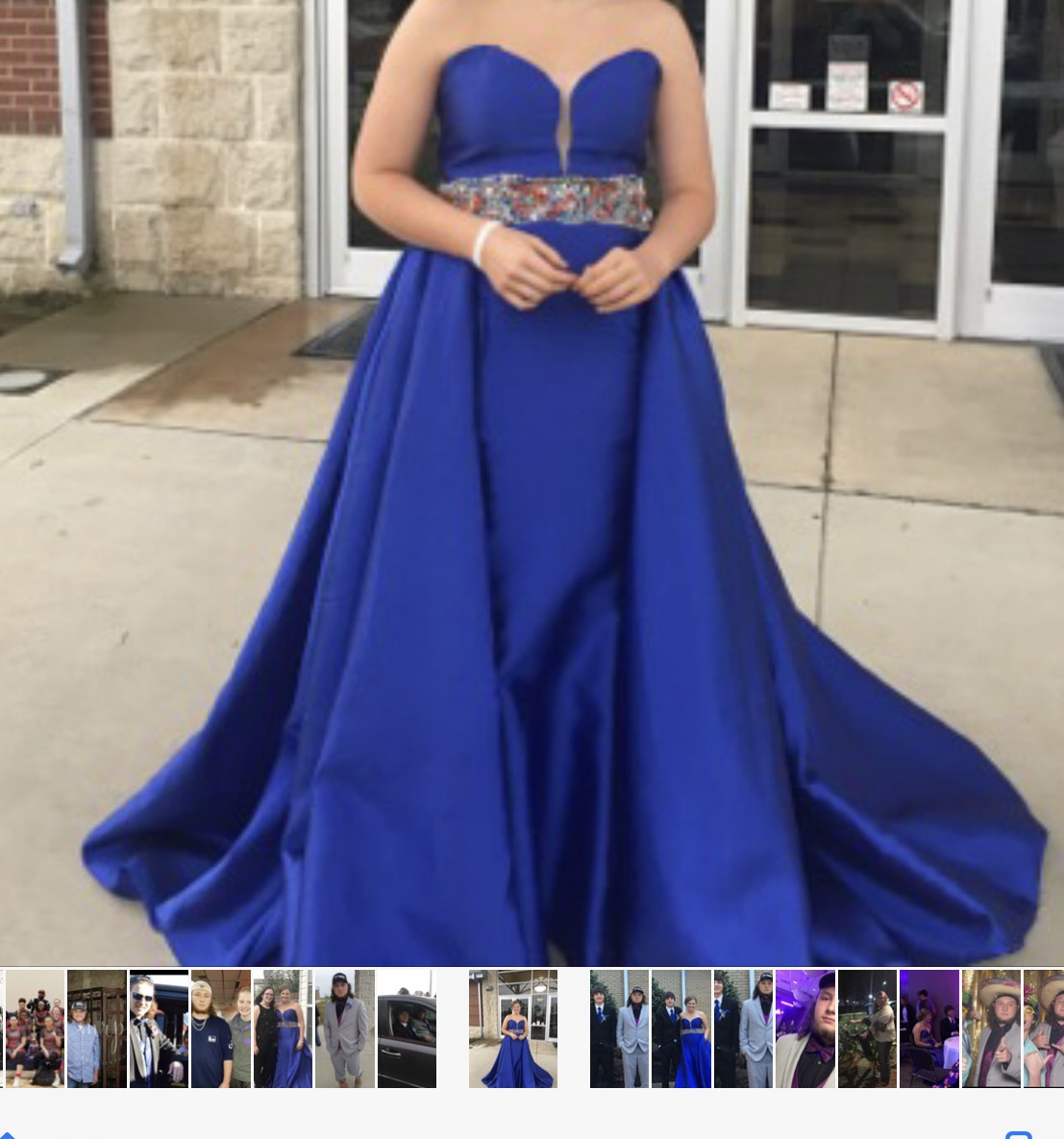 Mac Duggal Size 8 Strapless Royal Blue Dress With Train on Queenly