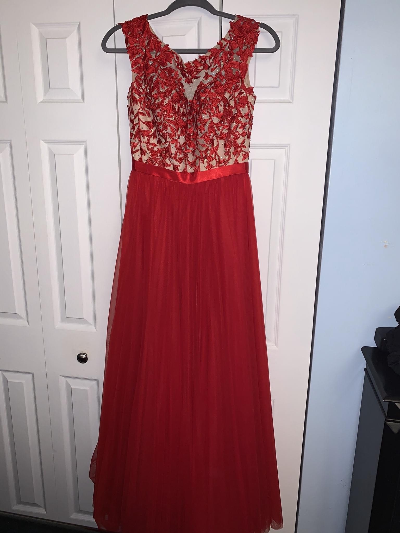 Sherri Hill Size 8 Prom Lace Red A-line Dress on Queenly