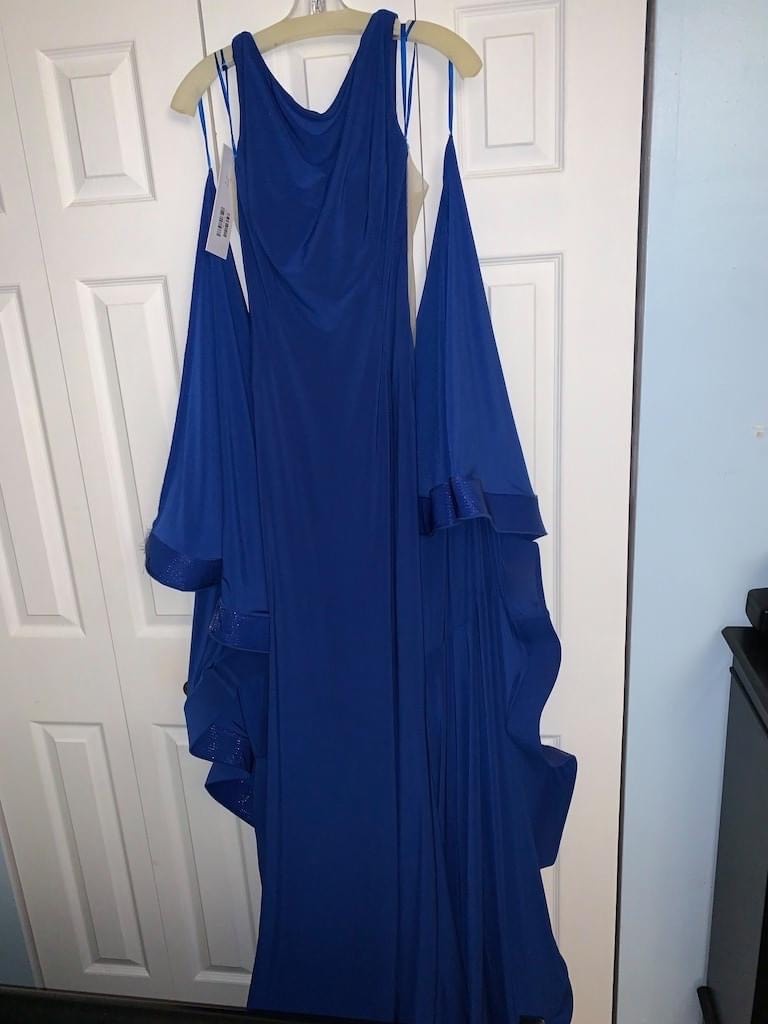 Jovani Size 8 Prom Royal Blue Floor Length Maxi on Queenly