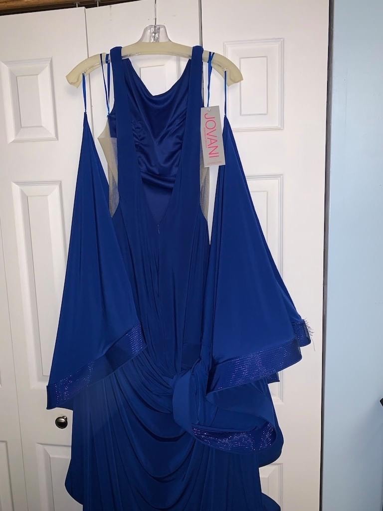 Jovani Size 8 Prom Royal Blue Floor Length Maxi on Queenly