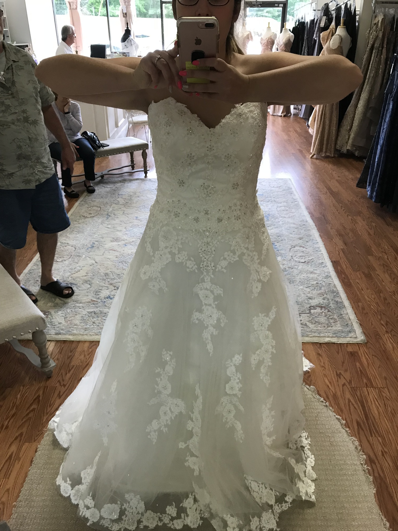 Casablanca Bridal Size 14 Wedding White A-line Dress on Queenly