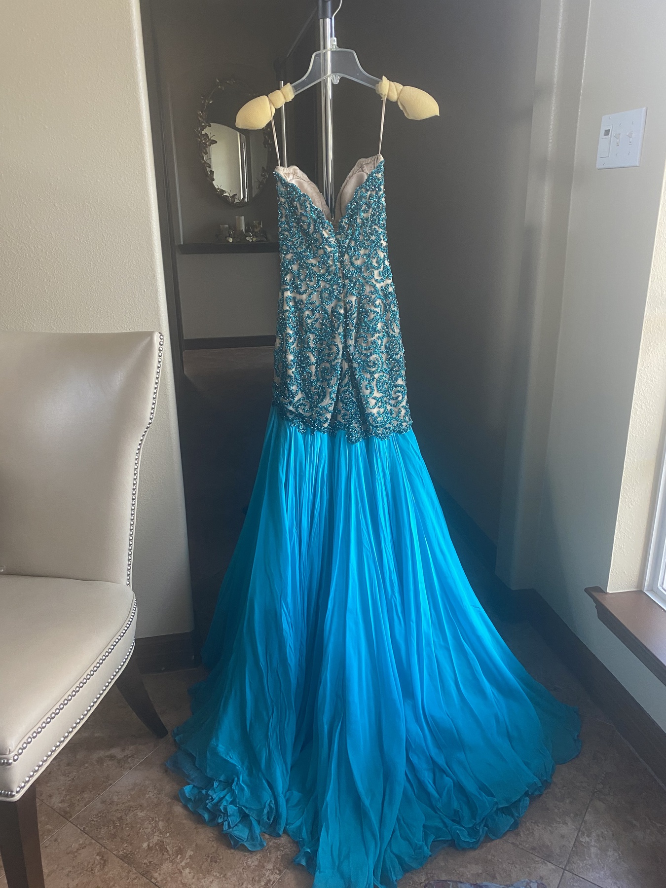 Sherri Hill Size 2 Prom Blue Mermaid Dress on Queenly