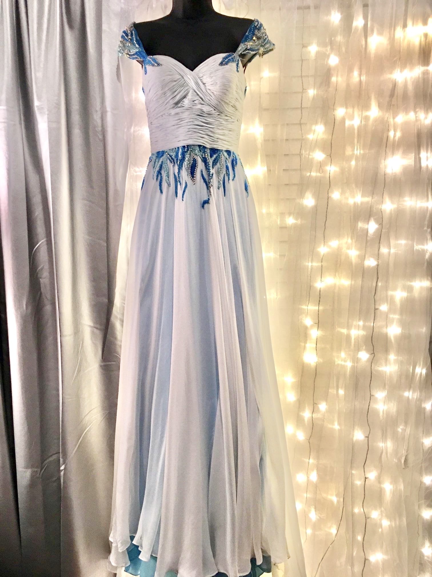 Sherri Hill Size 2 Satin Blue Floor Length Maxi on Queenly