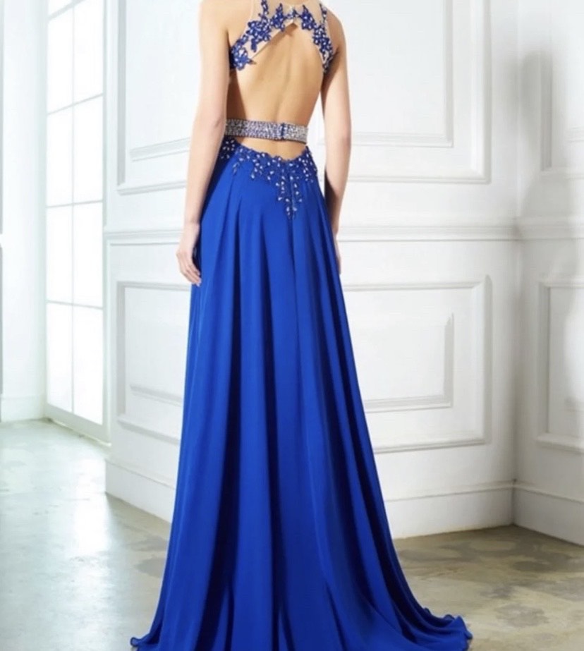 Hebeos Size 6 Prom Lace Royal Blue Ball Gown on Queenly