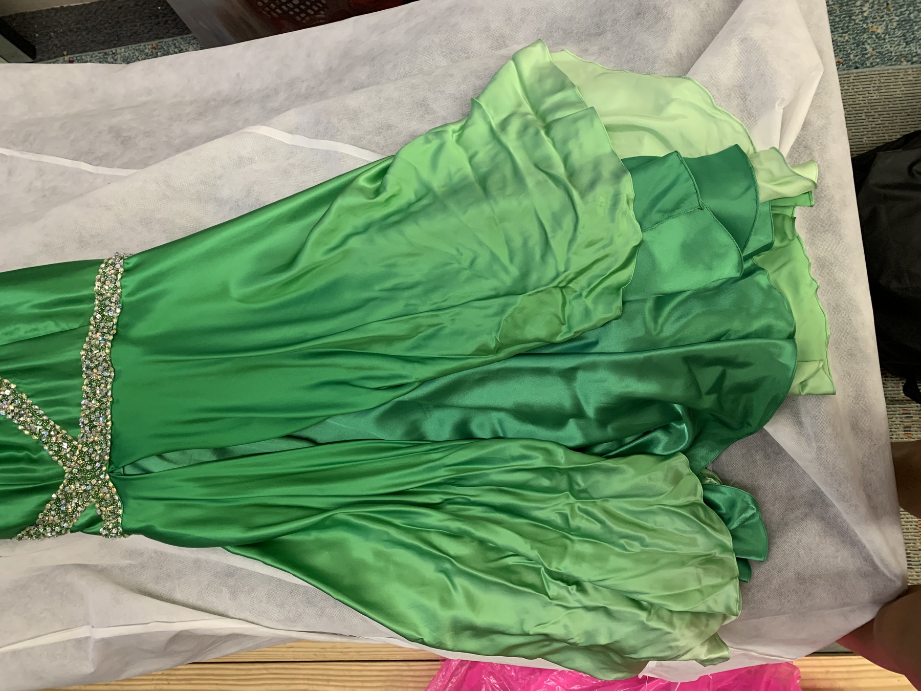 Johnathan Kayne Size 12 Prom Green Side Slit Dress on Queenly