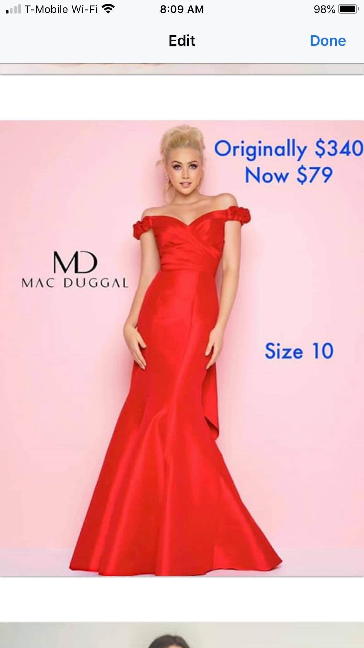 Mac Duggal Size 10 Prom Off The Shoulder Red Mermaid Dress on Queenly