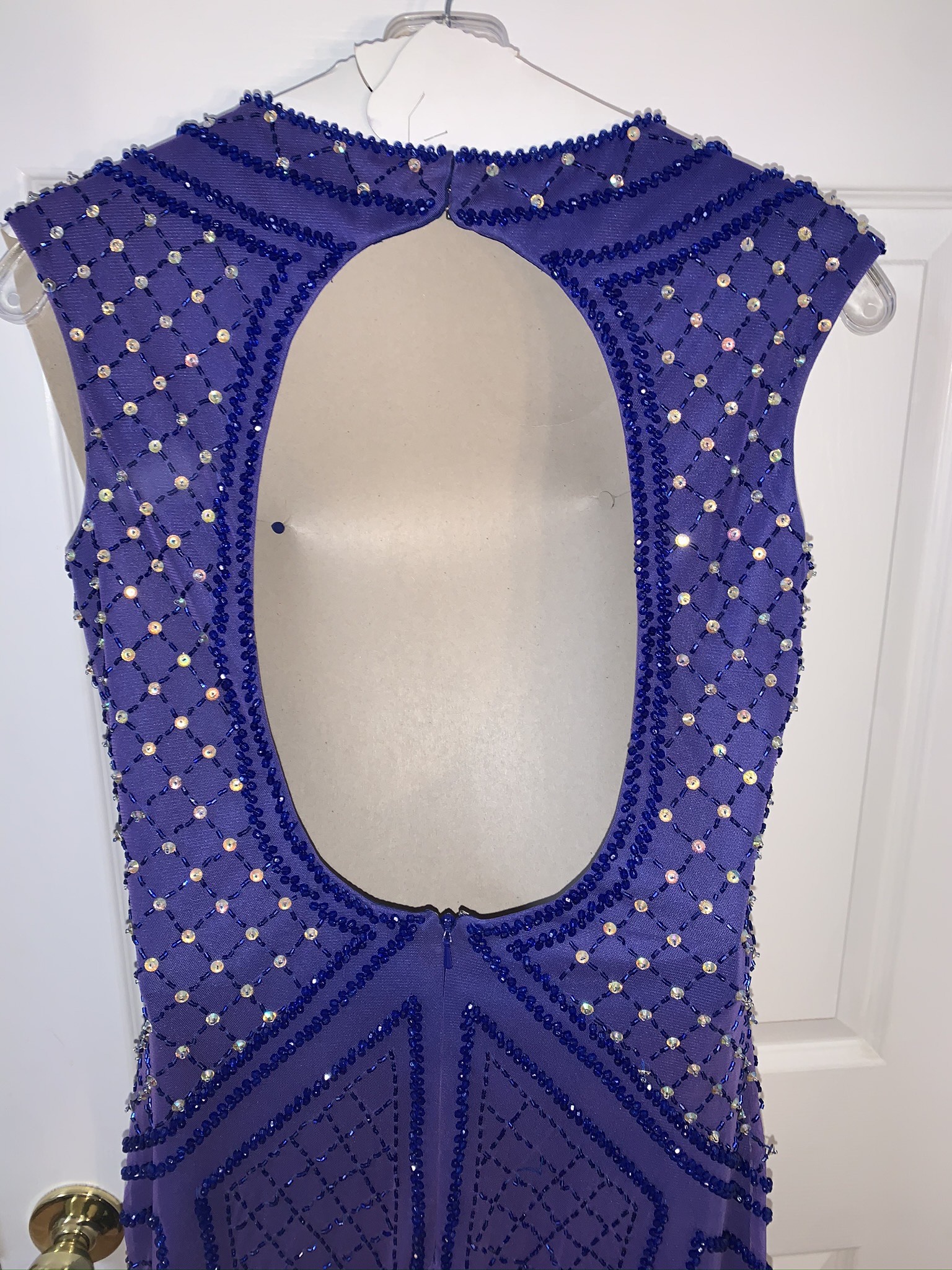 Rachel Allan Size 12 Homecoming Sequined Blue Cocktail Dress on Queenly