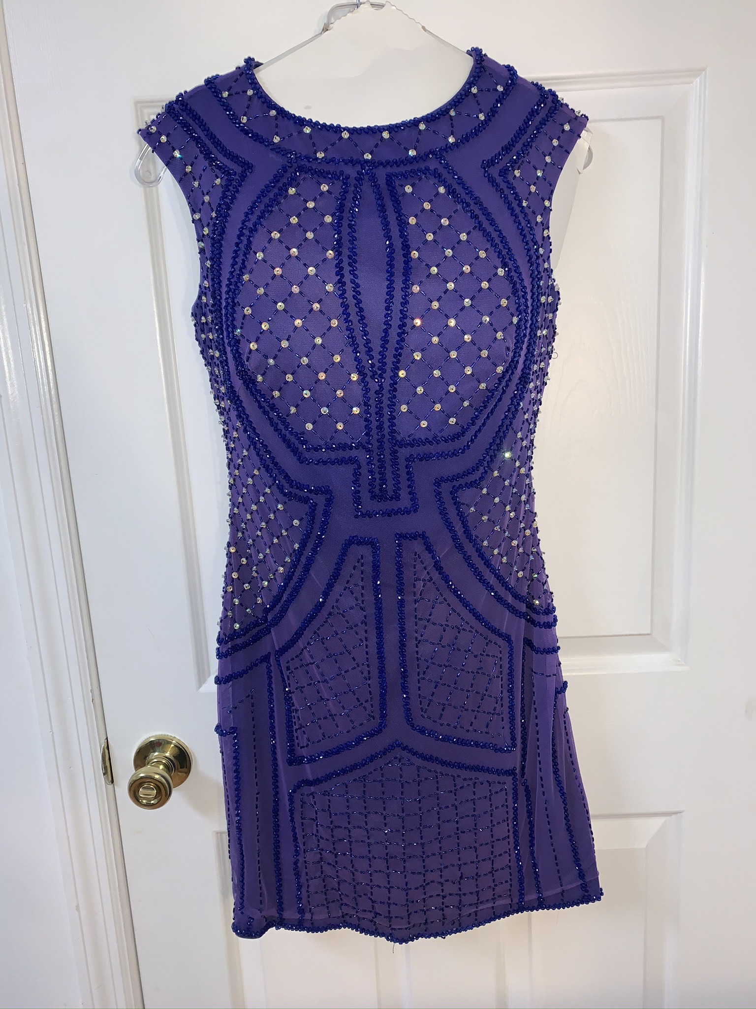 Rachel Allan Size 12 Homecoming Sequined Blue Cocktail Dress on Queenly