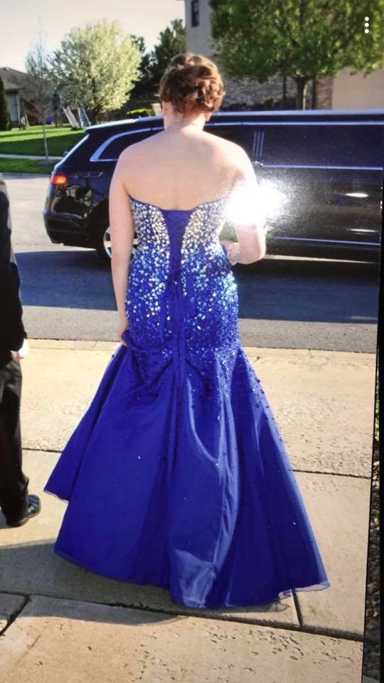 Size 10 Prom Strapless Royal Blue Mermaid Dress on Queenly