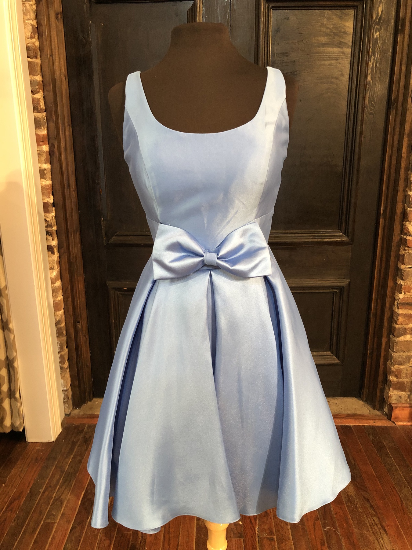 Sherri Hill Size 10 Pageant Interview Satin Light Blue Cocktail Dress on Queenly