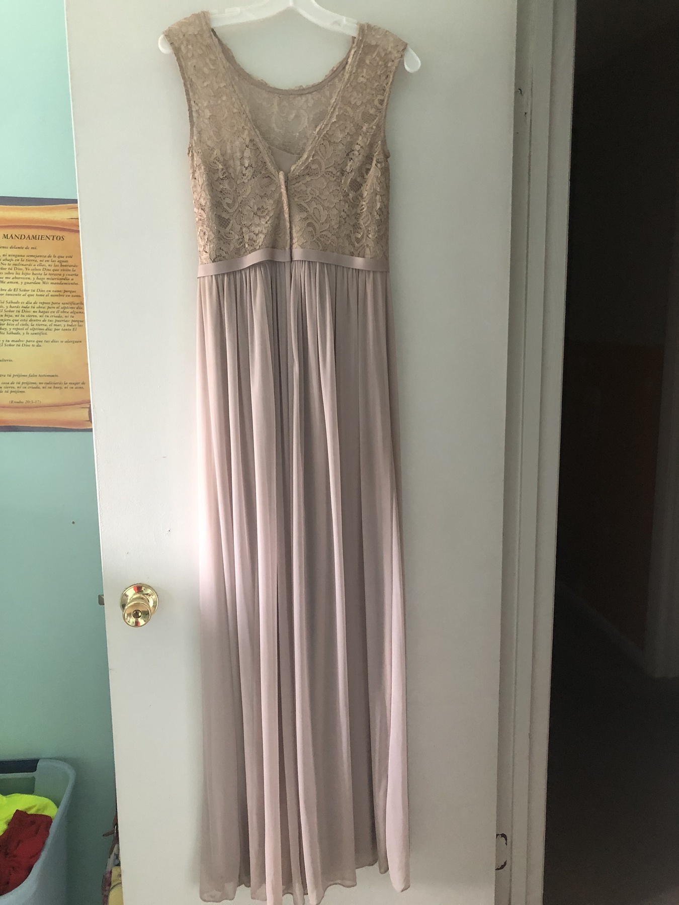 Size 4 Bridesmaid Nude Side Slit Dress on Queenly
