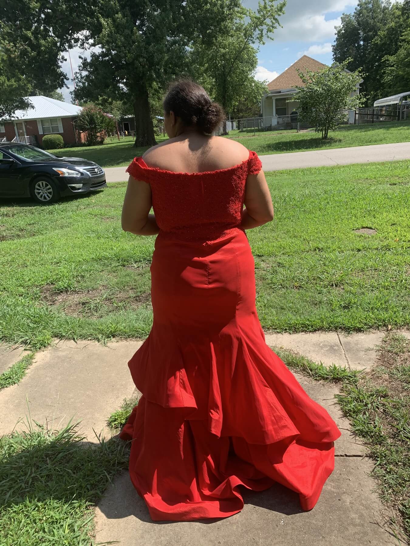 Plus Size 16 Off The Shoulder Red Mermaid Dress on Queenly