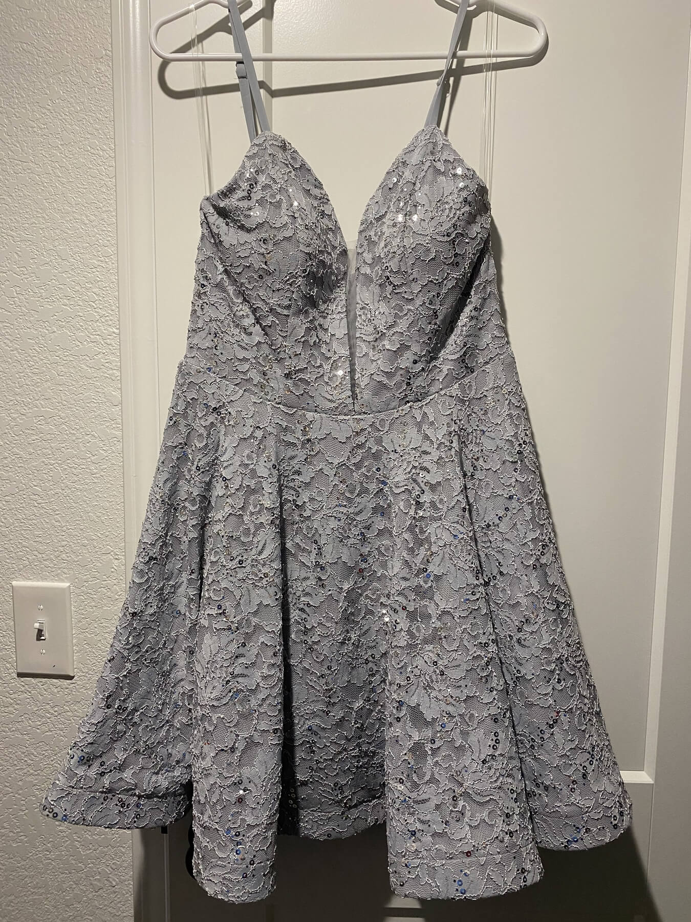 Speechless Size 12 Silver A-line Dress on Queenly