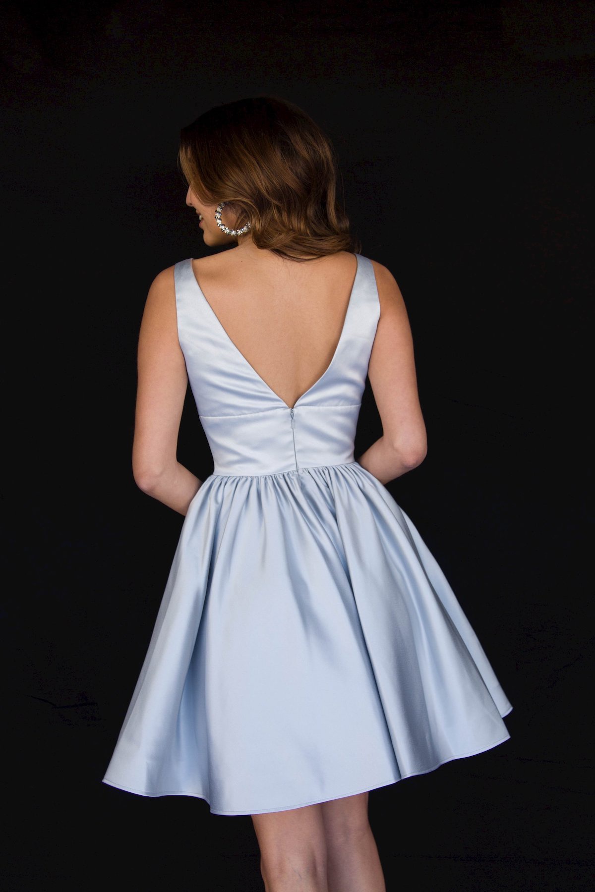 Style 6023 Vienna Silver Size 2 Backless Tall Height Cocktail Dress on Queenly