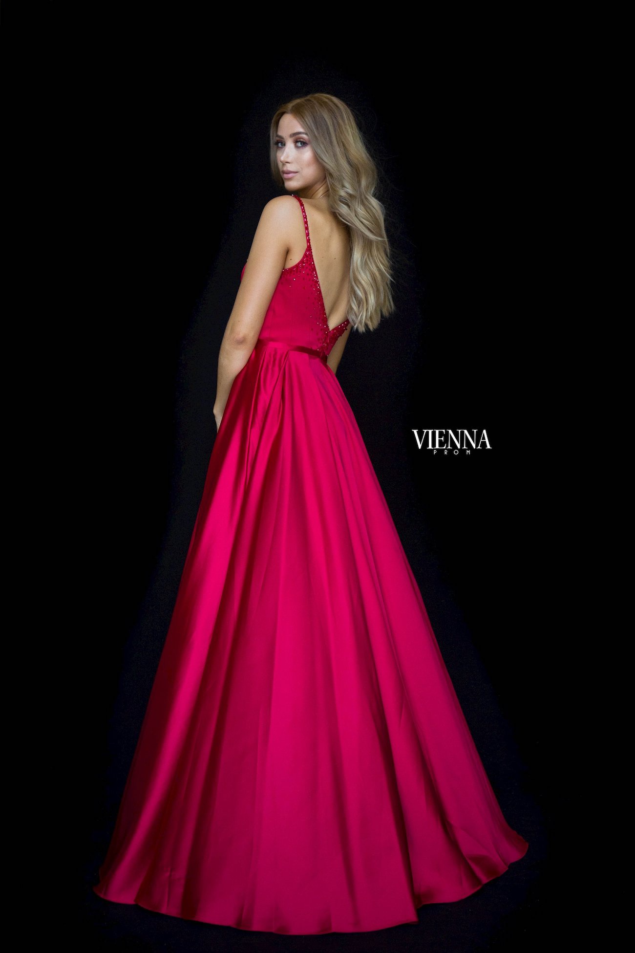 Style 7829 Vienna Red Size 4 Sweetheart Backless Tall Height Side slit Dress on Queenly