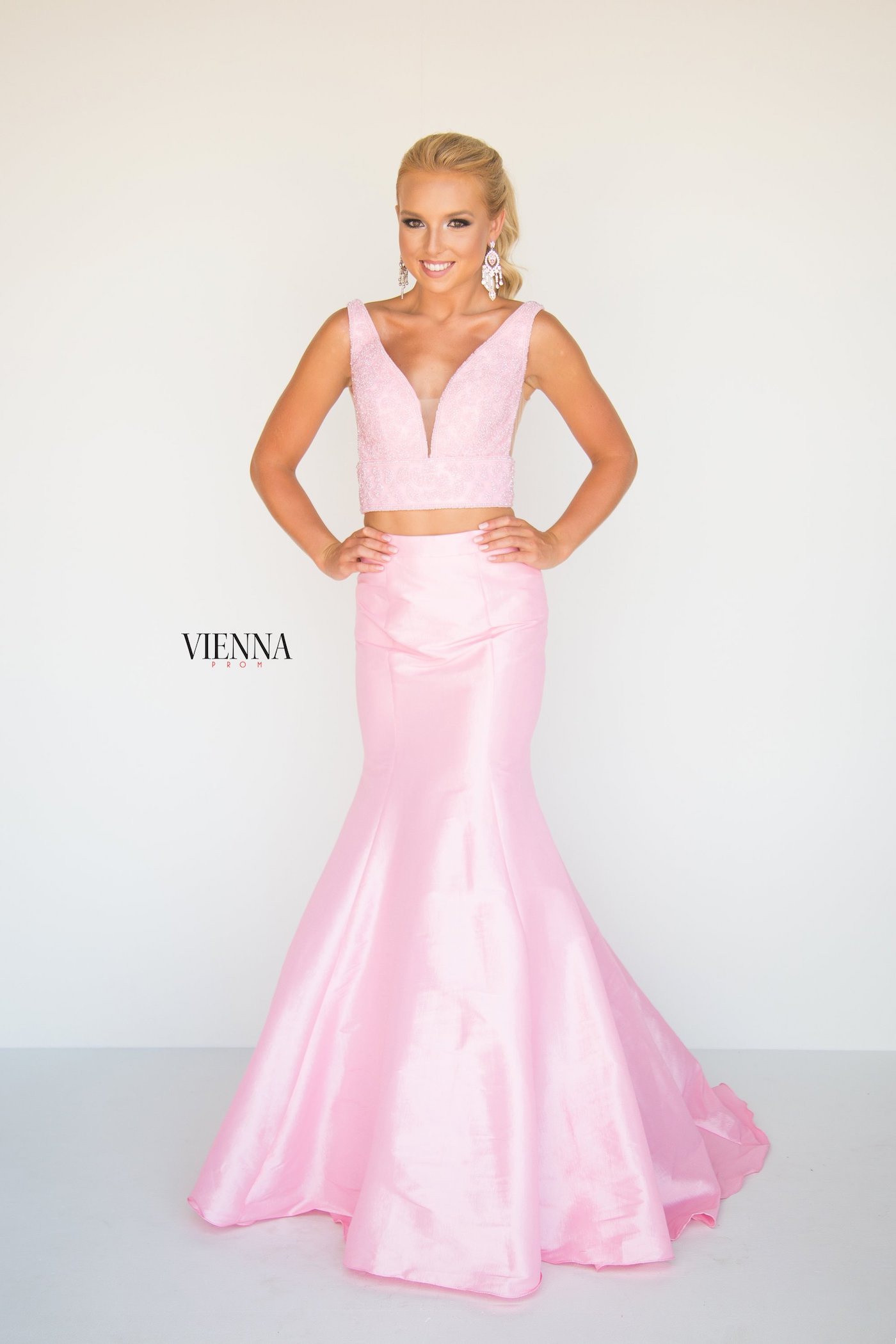 Style 8288 Vienna Pink Size 4 Backless Tall Height Mermaid Dress on Queenly