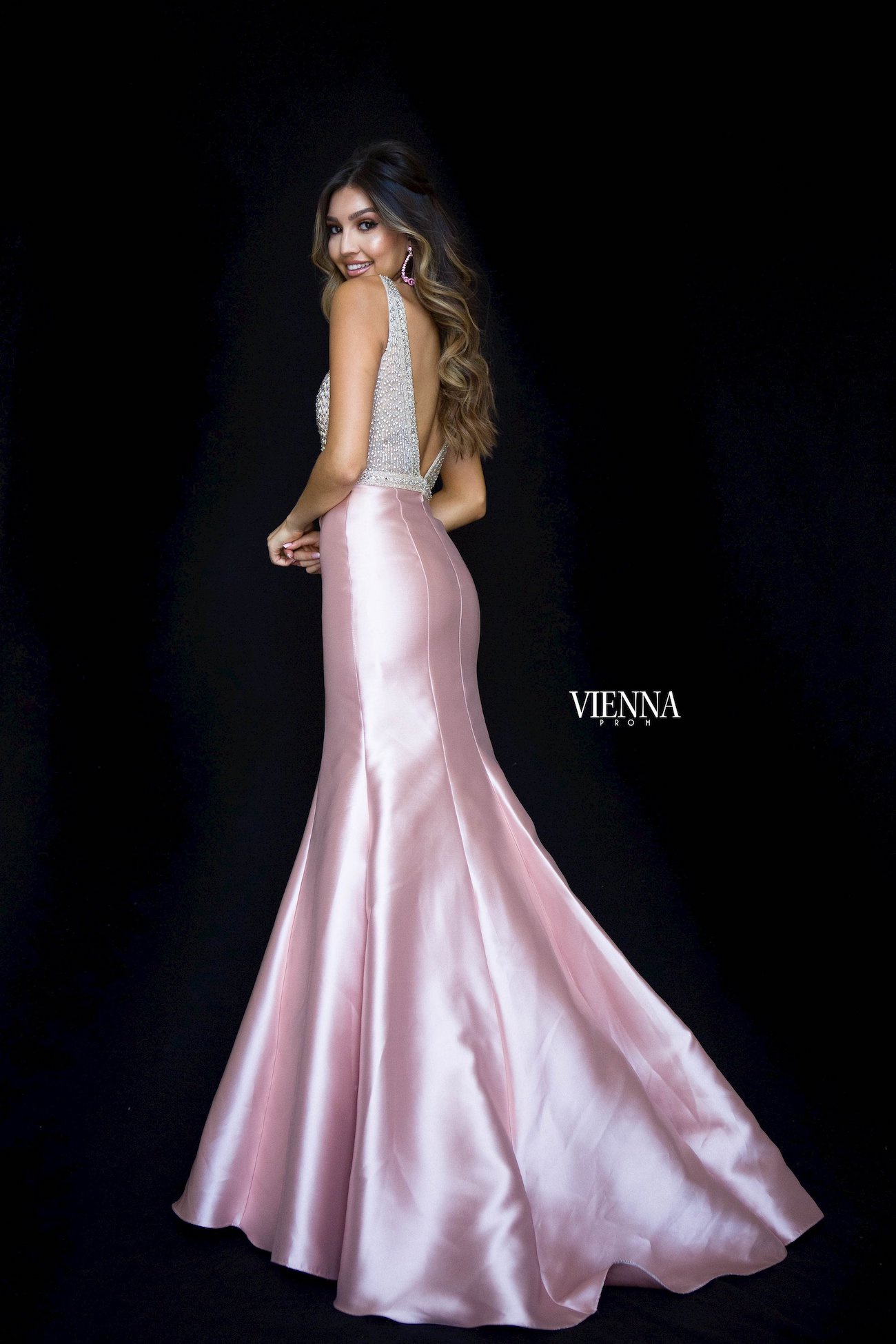 Style 8295 Vienna Pink Size 0 Backless Tall Height Mermaid Dress on Queenly