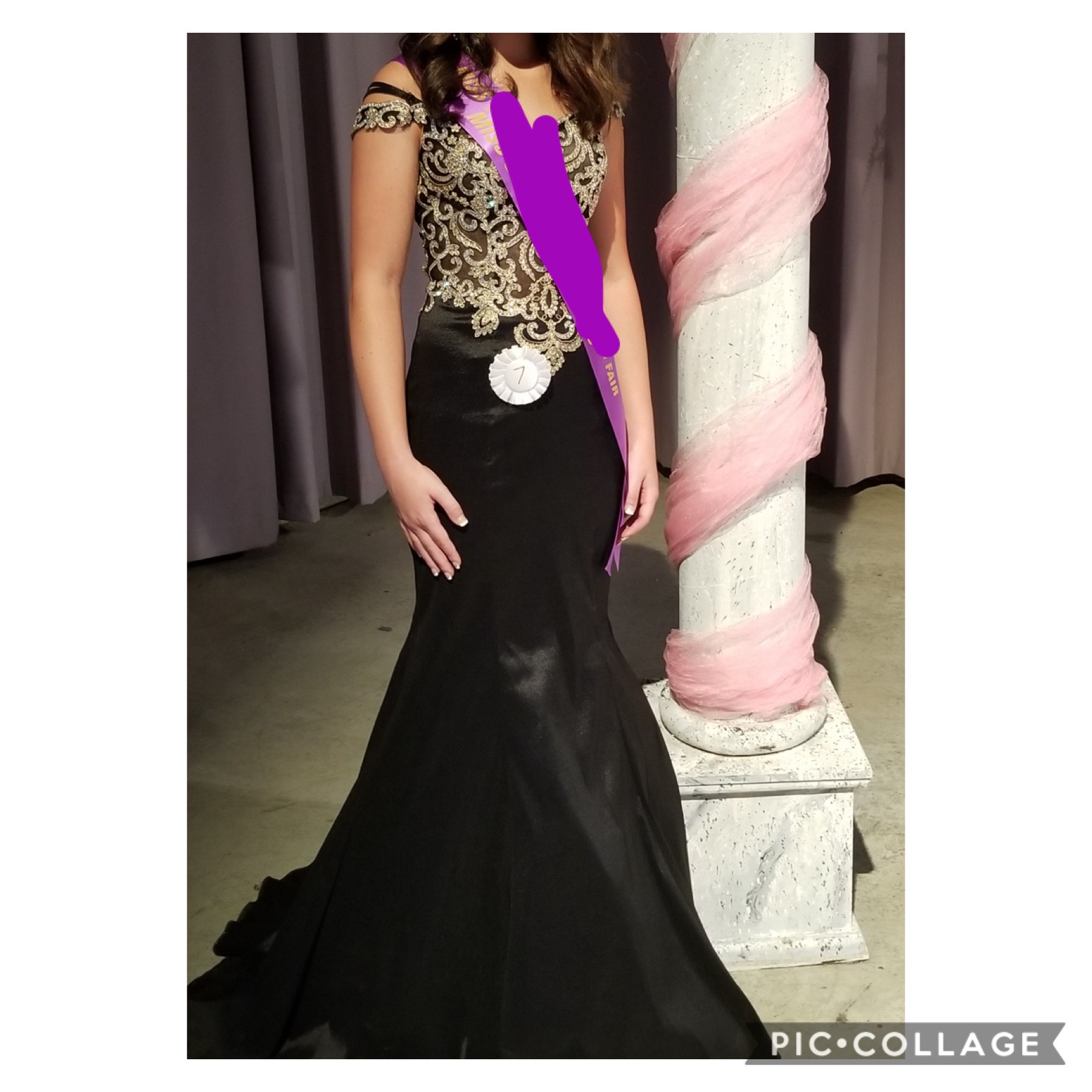 Size 0 Pageant Off The Shoulder Black Mermaid Dress on Queenly