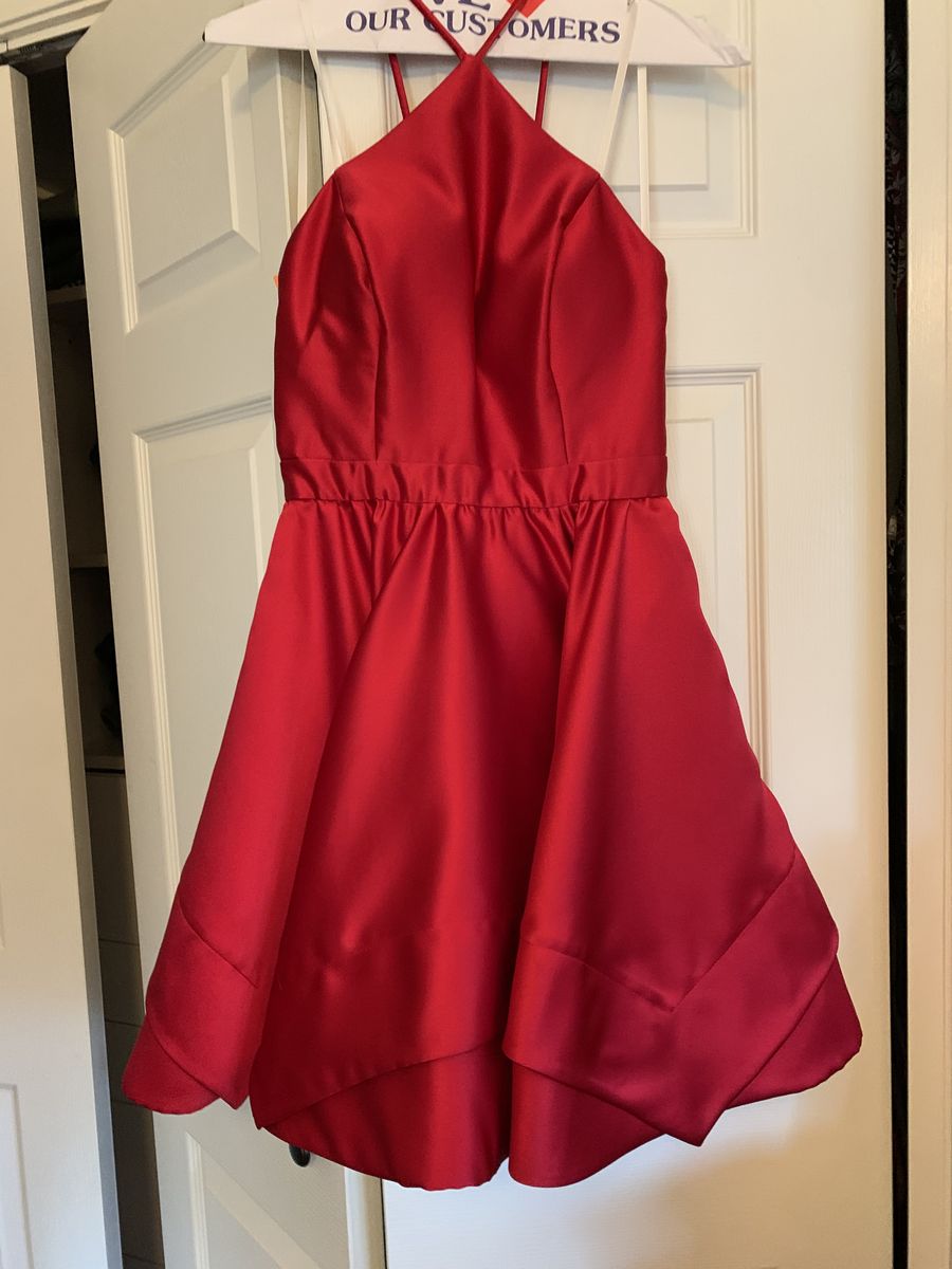 Size 0 Homecoming High Neck Red Cocktail Dress on Queenly