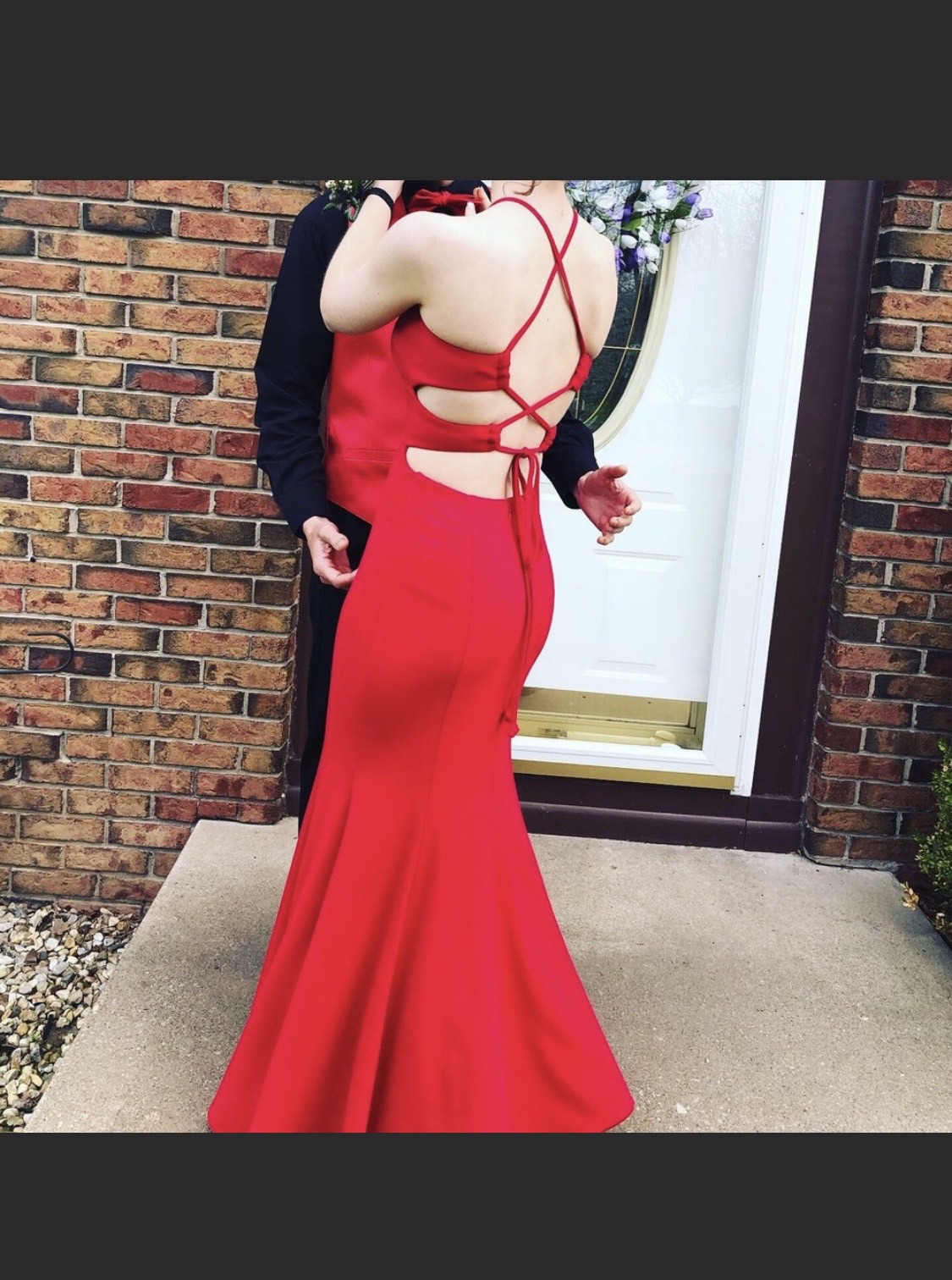 Size 2 Prom Halter Red Mermaid Dress on Queenly