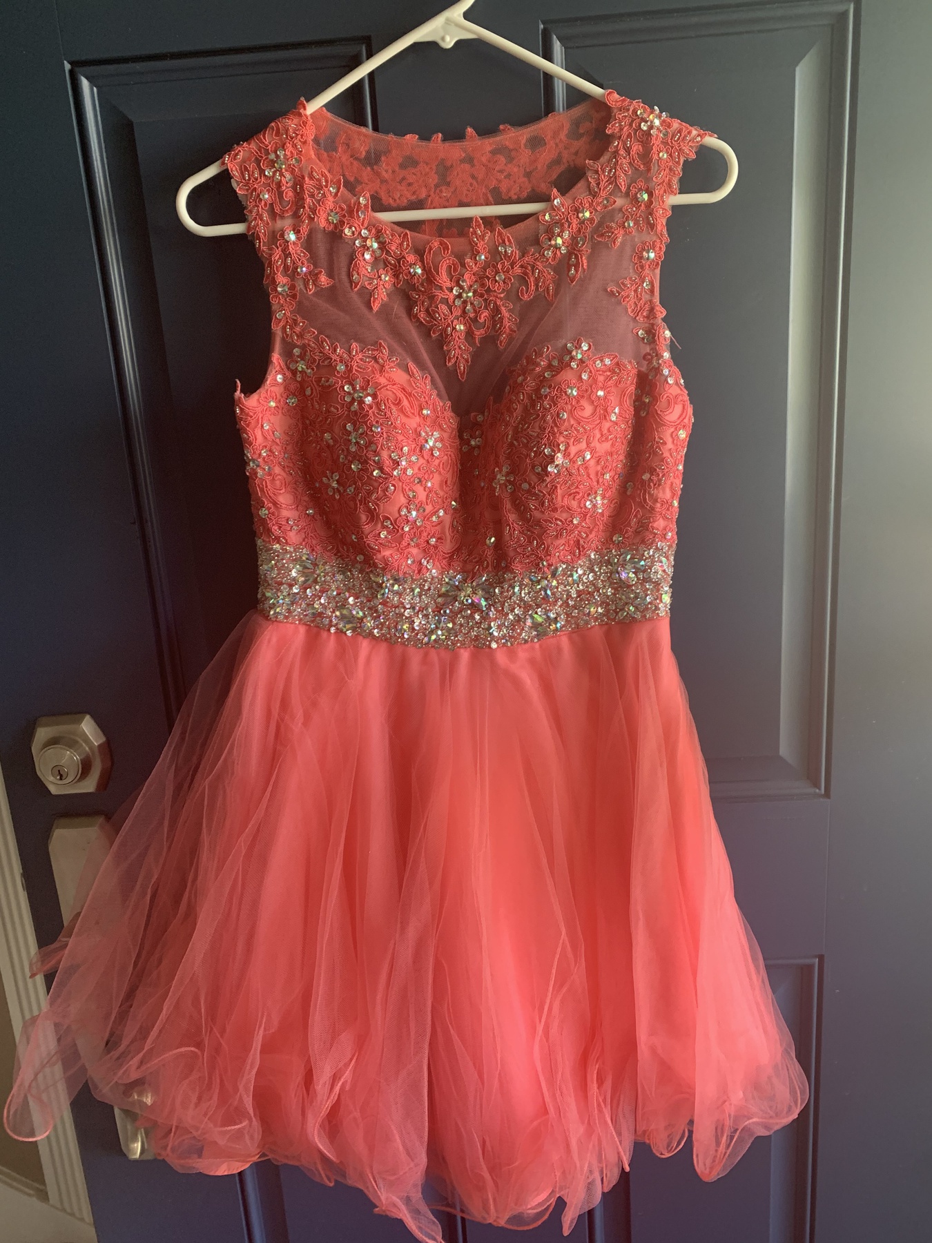 Size 2 Homecoming Lace Pink A-line Dress on Queenly