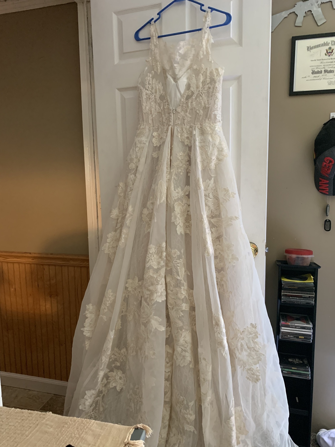 Oleg Cassini Size 10 Wedding Lace Nude Ball Gown on Queenly