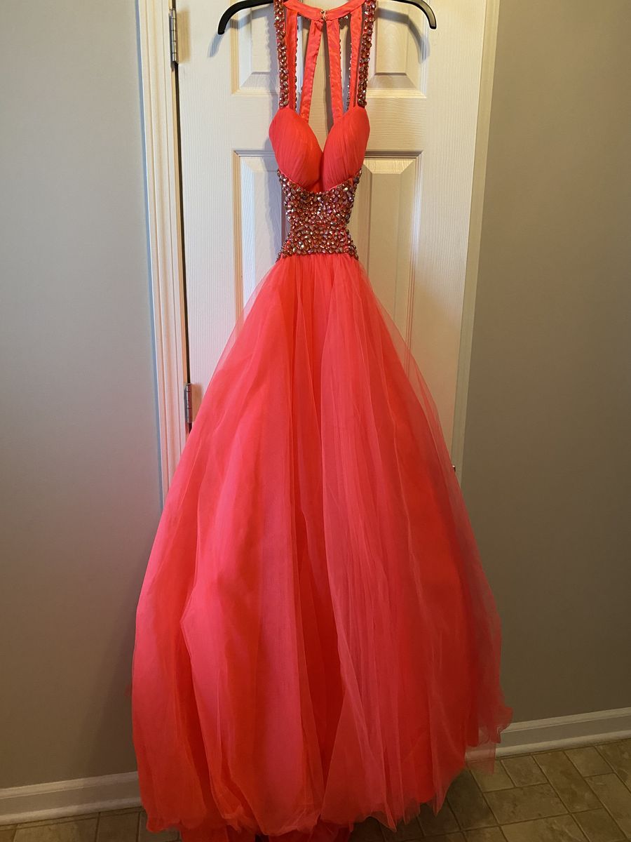 Jovani Size 0 Prom Orange Ball Gown on Queenly