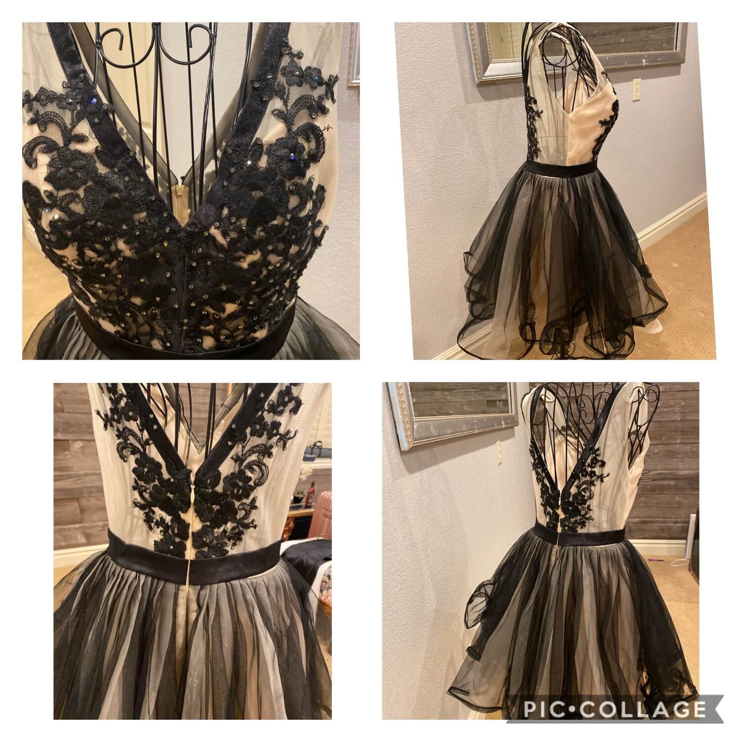 Size 2 Sequined Black Cocktail Dress on Queenly