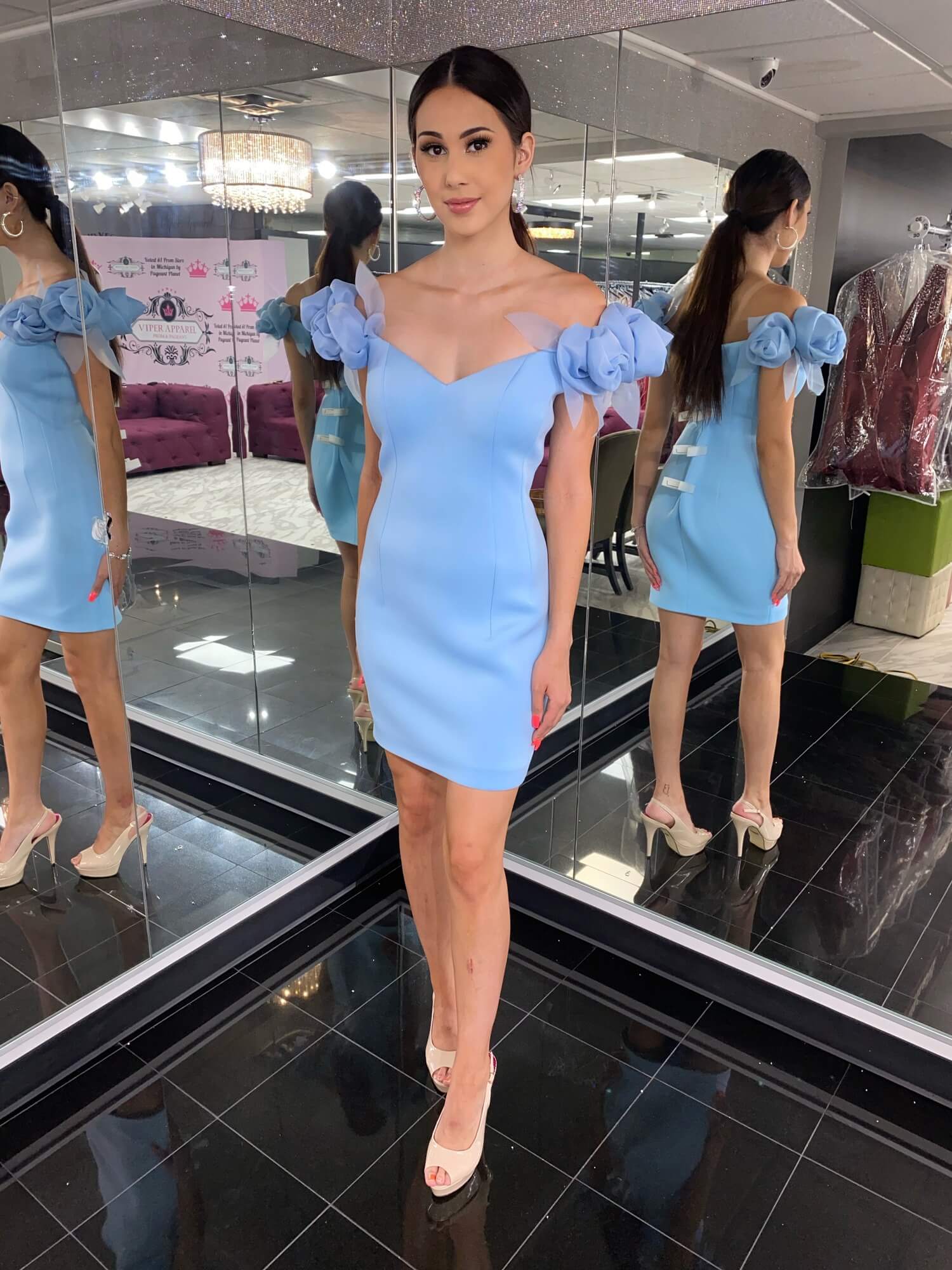 Size 6 Pageant Interview Light Blue Cocktail Dress on Queenly