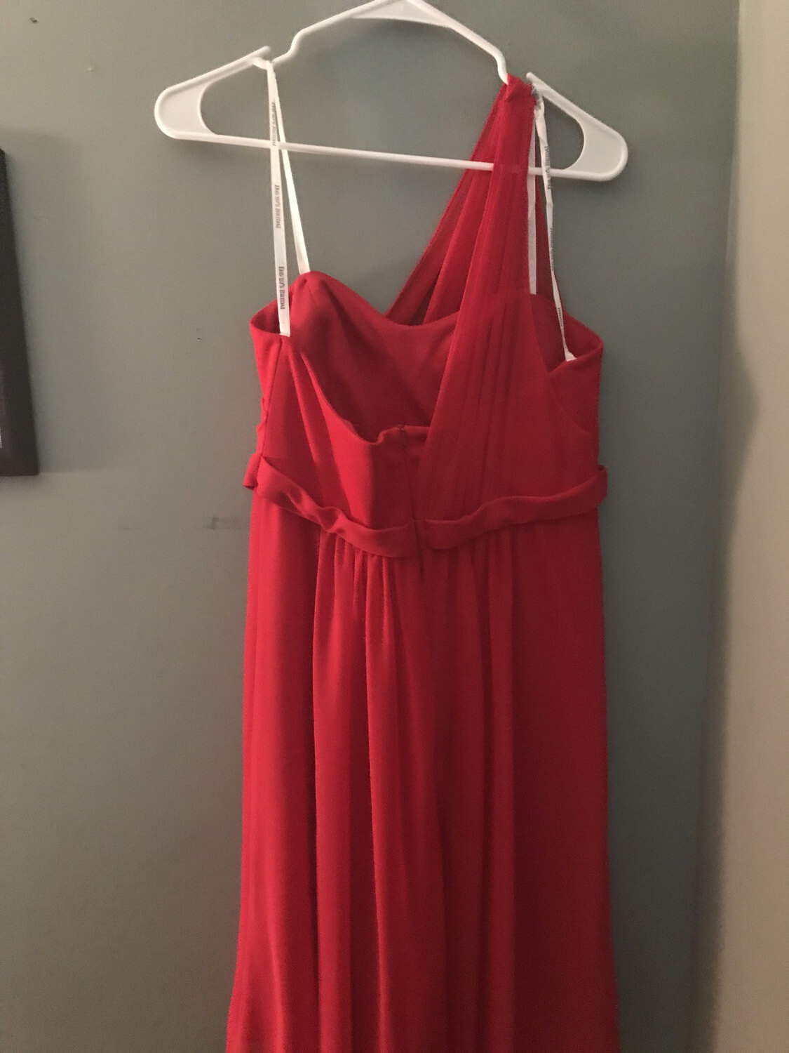 David's Bridal Size 10 Homecoming One Shoulder Red A-line Dress on Queenly
