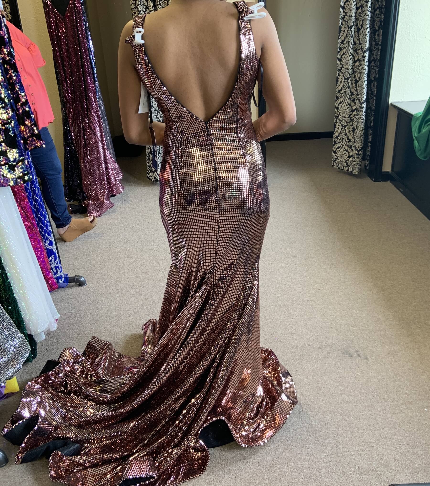 Size 0 Prom Rose Gold Mermaid Dress on Queenly