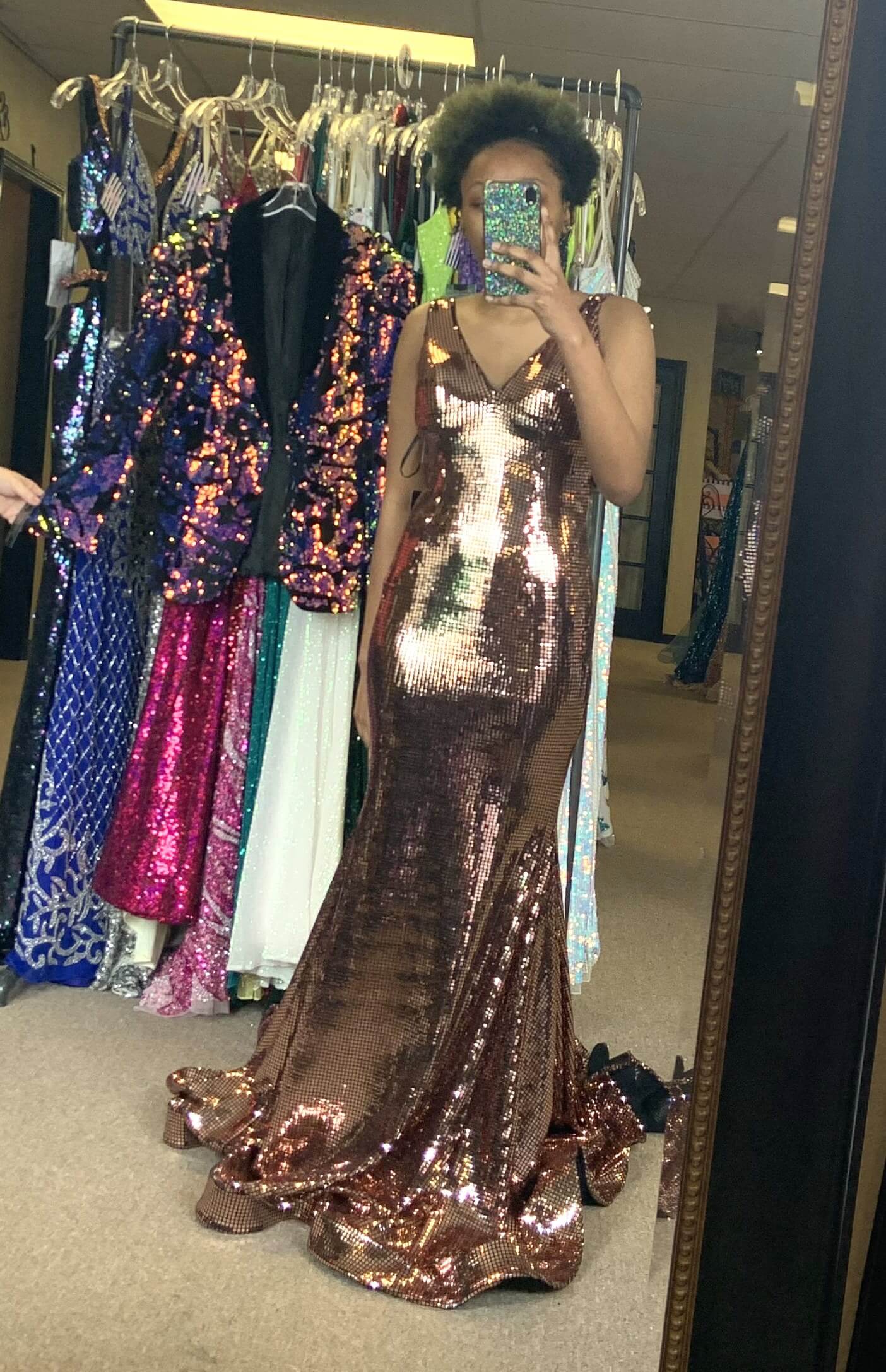 Size 0 Prom Rose Gold Mermaid Dress on Queenly