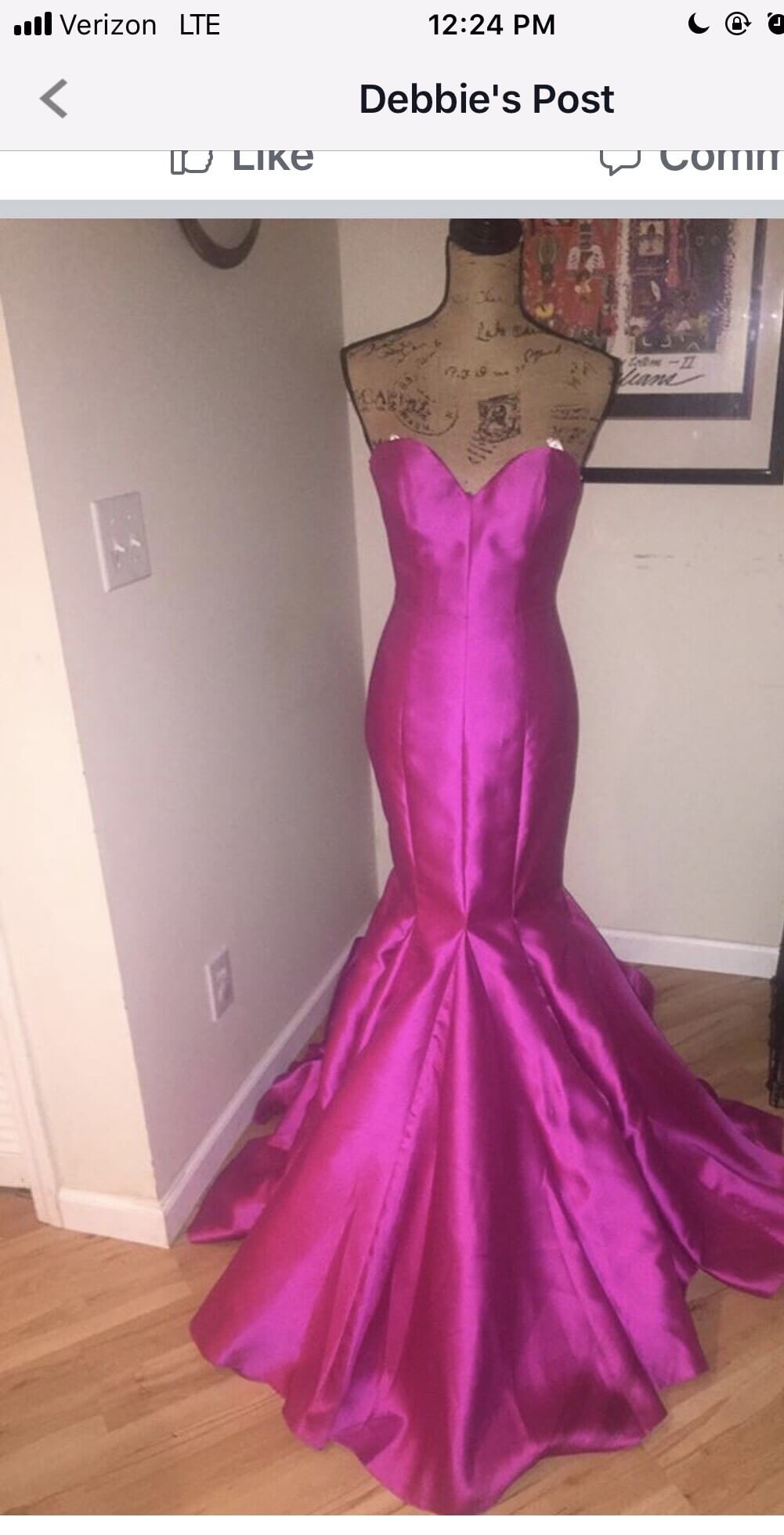 Vienna Size 0 Prom Hot Pink Mermaid Dress on Queenly