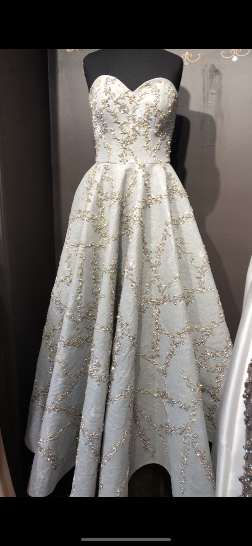 Size 4 Lace Blue Ball Gown on Queenly