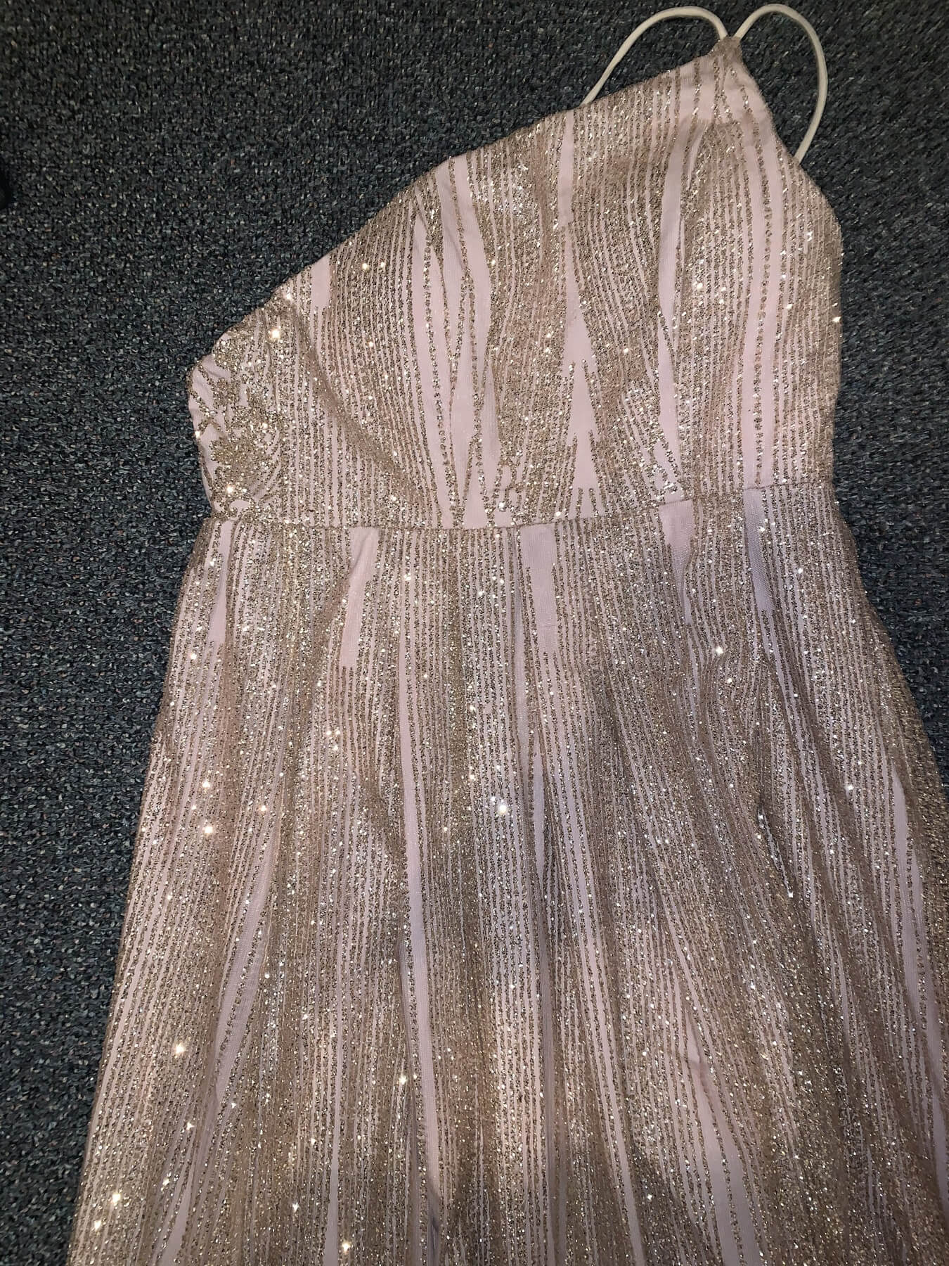Hello Molly Gold Size 4 Side slit Dress on Queenly
